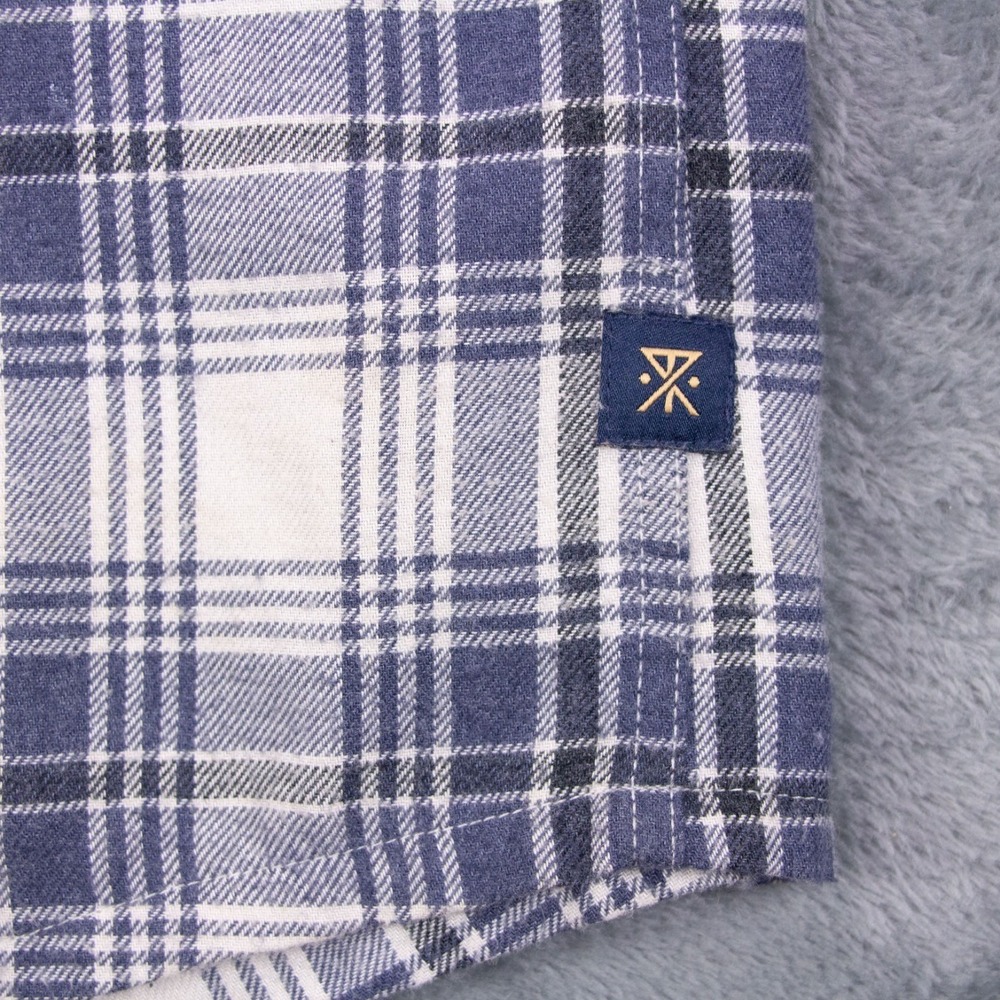 Roark Mens XL‎ Classic Fit Blue White Plaid Flannel Long Sleeve Shirt Cotton - Picture 10 of 15